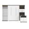 Bestar Orion 118W Full Murphy Bed with Shelving and Fold-Out Desk (119W), White & Walnut Grey 116866-000017 - alternate 2